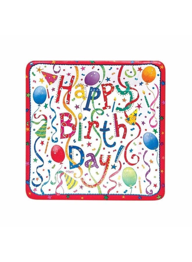 Happy Birthday Square Paper Salad & Dessert Plates - 8 Per Package
