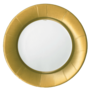 Linen Border Paper Dinner Plates in Gold - 8 Per Package