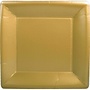 Solid Square Paper Dinner Plates in Gold - 8 Per Package