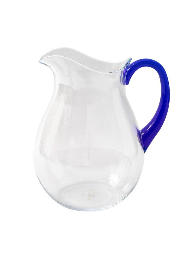 Acrylic Pitcher in Clear with Cobalt Handle - 1 Each