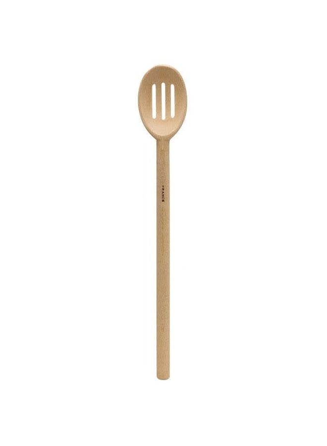 French Beechwood Round Slotted Spoon, 11.5in - Blackstone's of