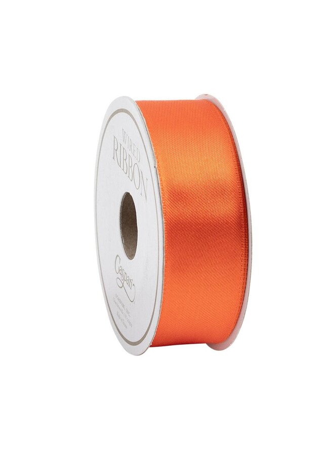 Narrow Solid Orange Satin Ribbon - 8 Yard Spool