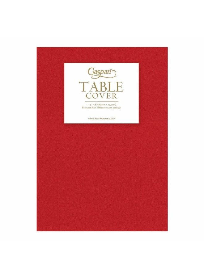 Paper Linen Solid Table Cover in Red - 1 Each