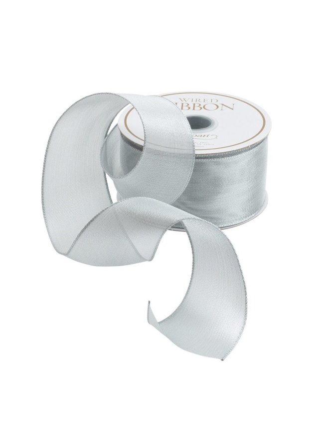 Sheer Silver Wired Ribbon - 9 Yard Spool