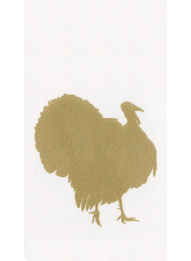 Turkey Fan Paper Guest Towel Napkins in Gold - 15 Per Package