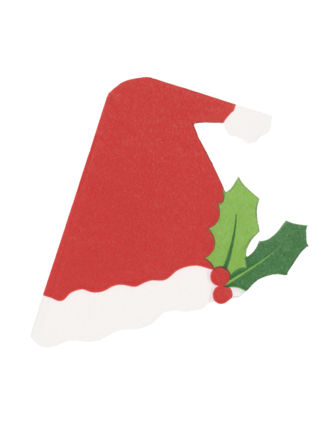 Santa Hat Die-Cut Paper Linen Party Napkins - 15 Per Package