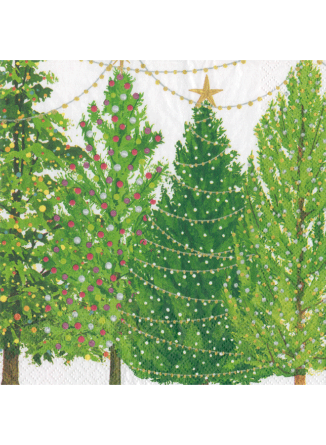 Christmas Trees With Lights Paper Guest Towel Napkins - 15 Per Package