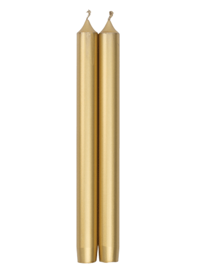 Straight Taper 12" Candles in Gold - 2 Candles Per Package