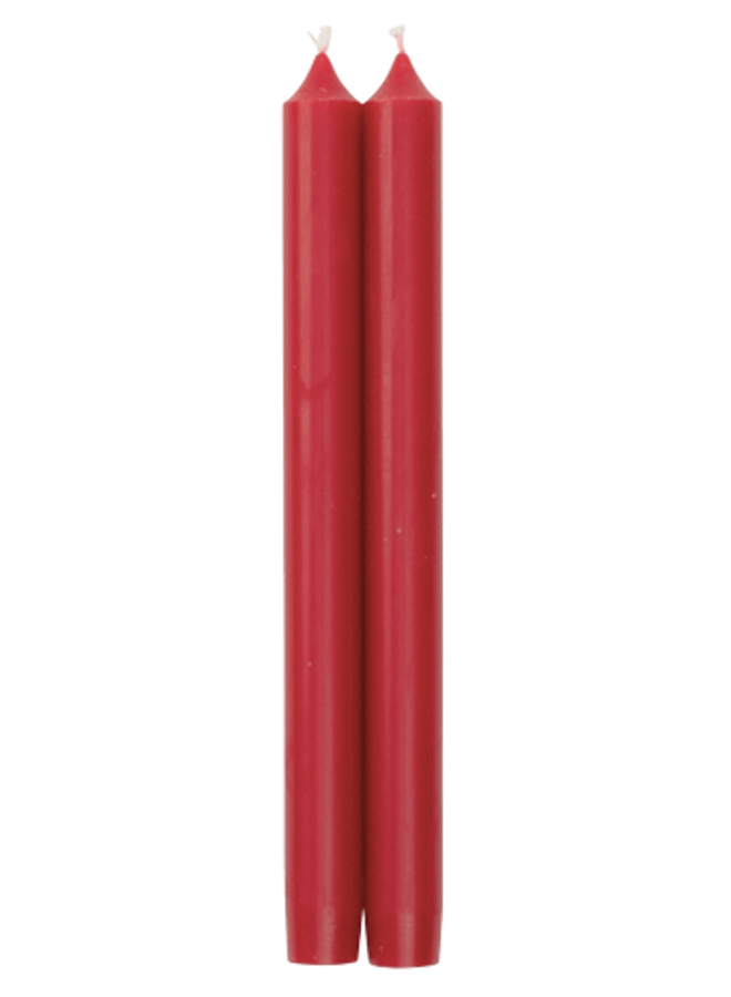 Straight Taper 12" Candles in Red - 2 Candles Per Package