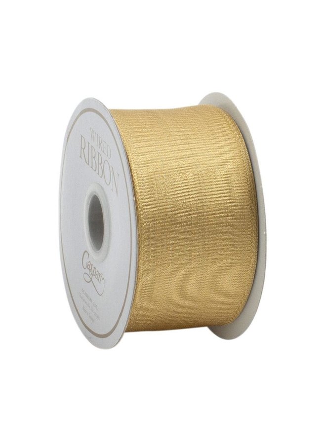 Metallic Gold Grosgrain Wired Ribbon - 6 Yard Spool