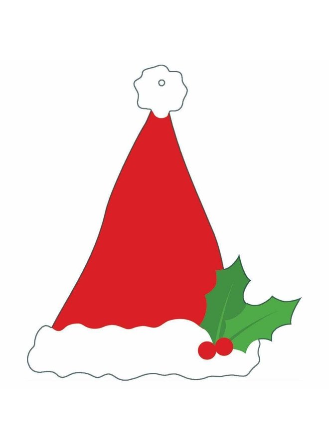 Santa Hat Die-Cut Gift Tags - 4 Per Package