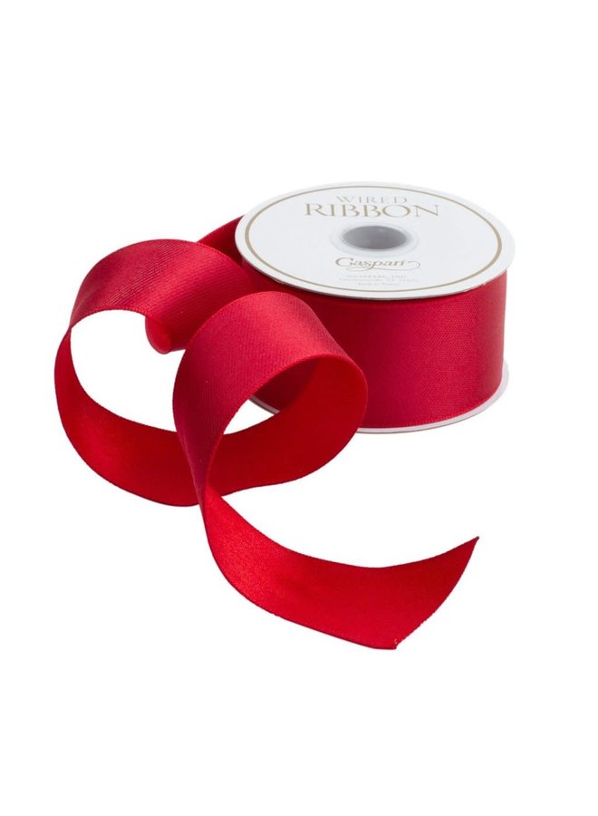 Red Reversible Wired Ribbon - 6 Yard Spool