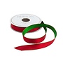 Green & Red Reversible Satin Unwired Ribbon - 9 Yard Spool