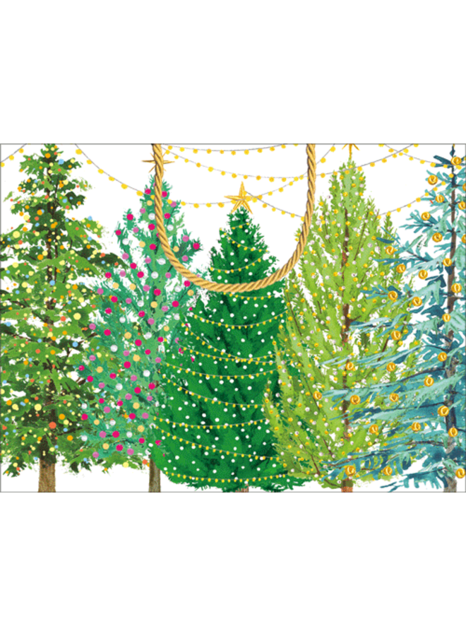 Christmas Trees With Lights Small Gift Bag - 1 Each