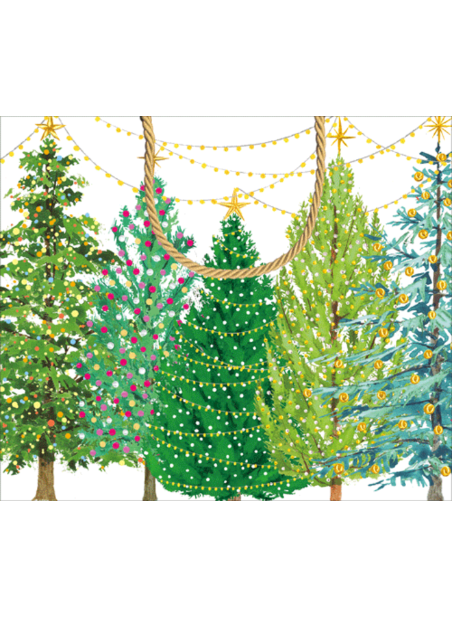 Christmas Trees With Lights Large Gift Bag