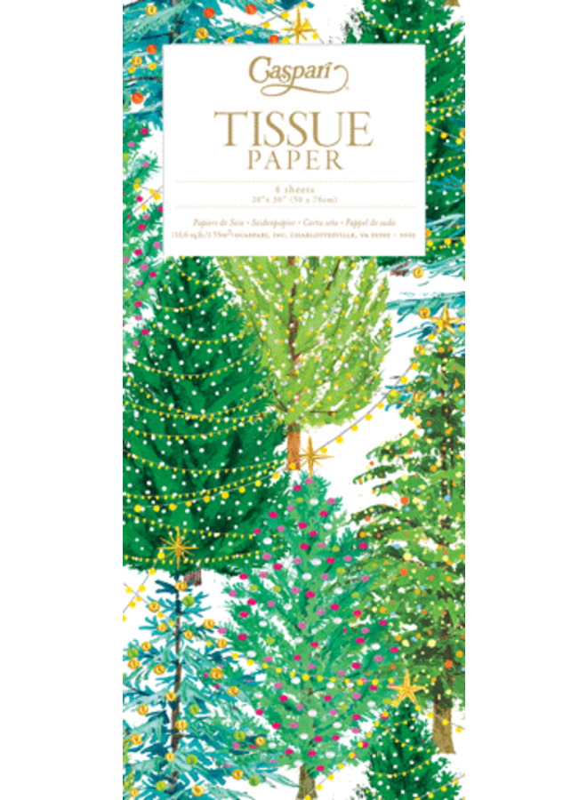 Christmas Trees With Lights Tissue Pkg 4 Sheets