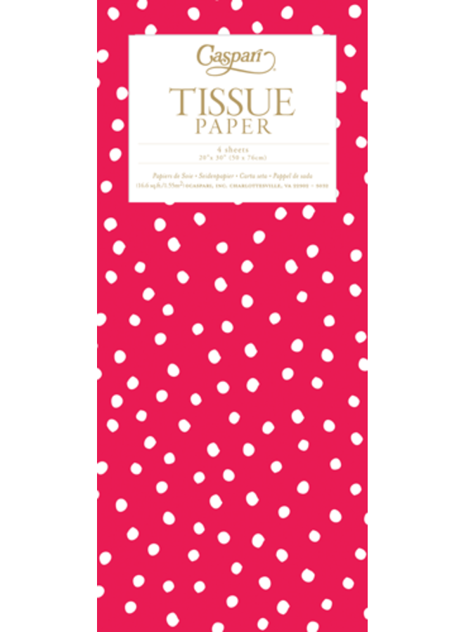 Painted Dots Red Tissue Pkg 4 Sheets