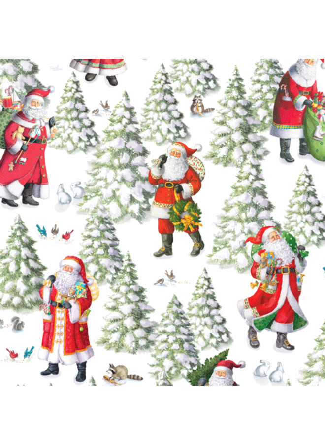 Woodland Santa Gift Wrapping Paper - 30" x 8' Roll