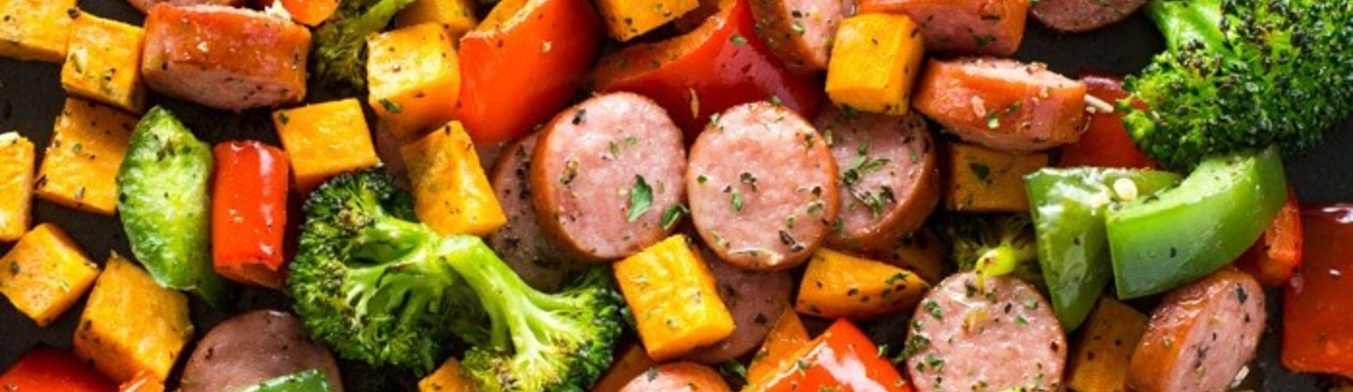 Healthy 20 Minute Sheet Pan Sausage and Veggies