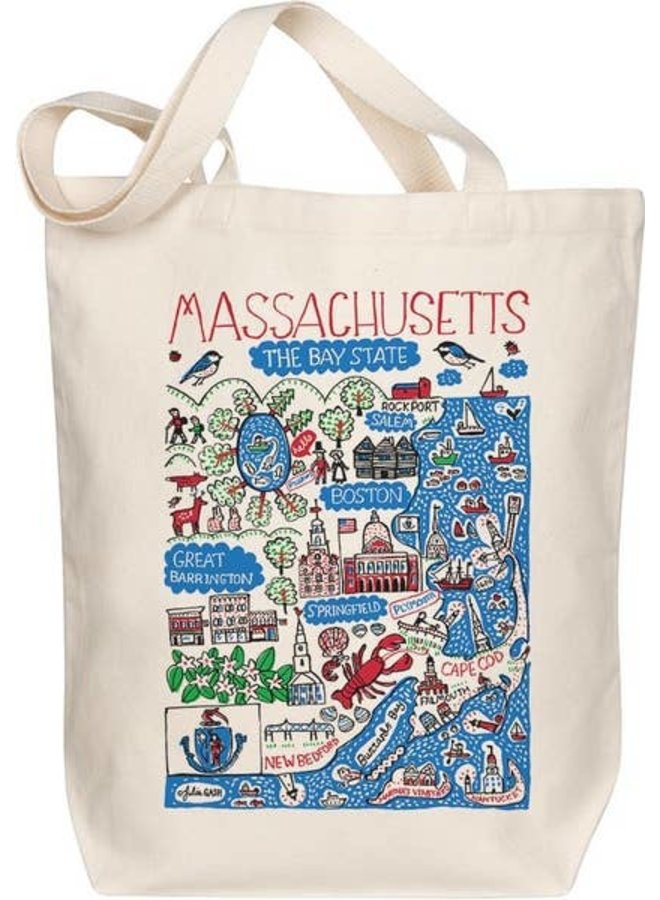 Massachusetts Map Art Tote