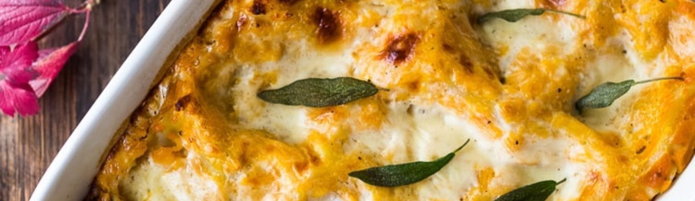 Butternut lasagna with mushrooms and sage