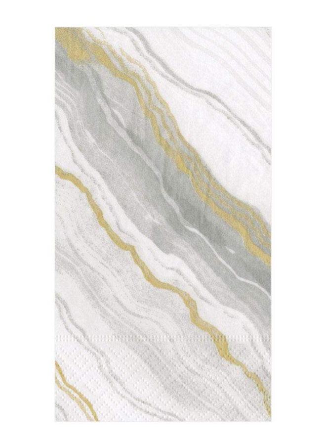 Marble Paper Guest Towel Napkins in Grey - 15 Per Package