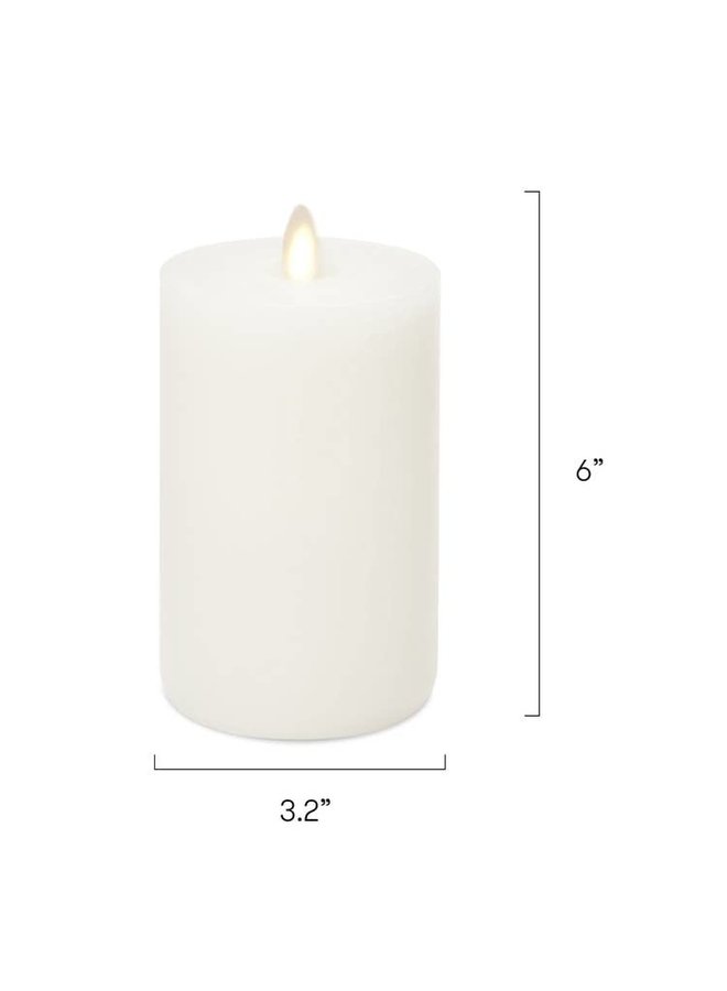LightLi Touch On/Off Moving Flame 3" x 6" Pillar LED Candle