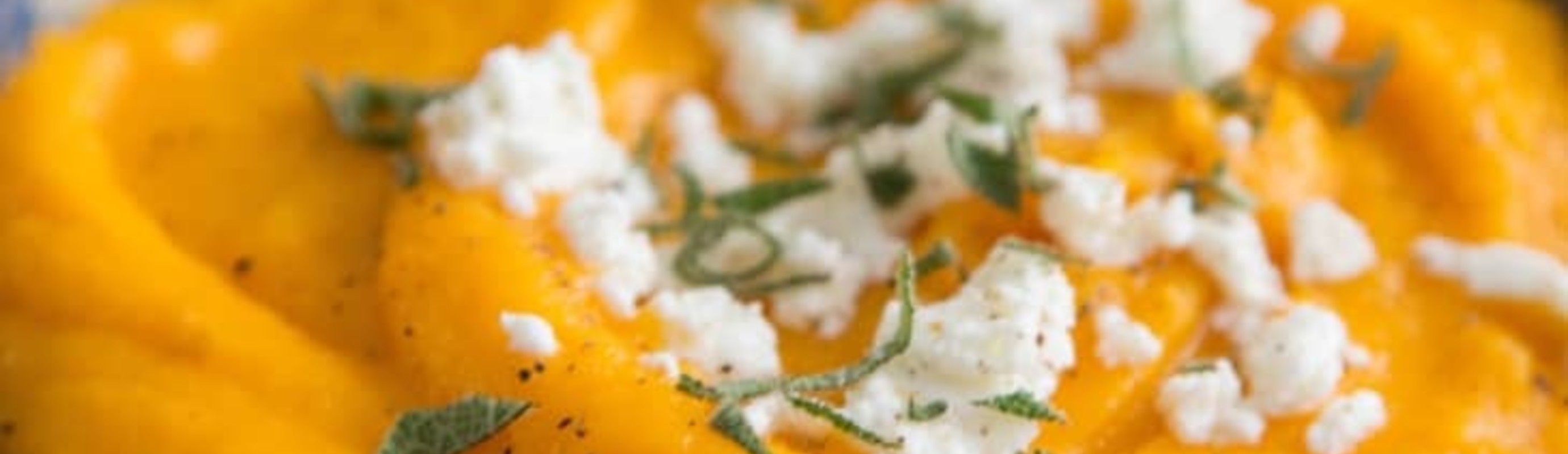 Roasted Butternut Squash Purée with Goat Cheese