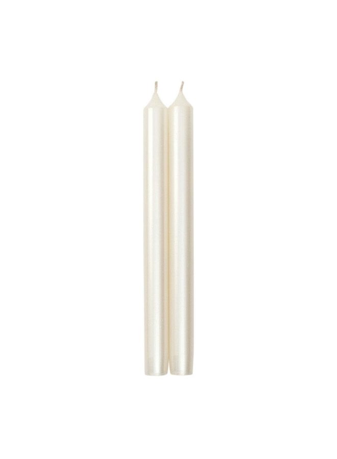 Straight Taper 10" Candles in White Pearlescent - 2 Candles Per Package
