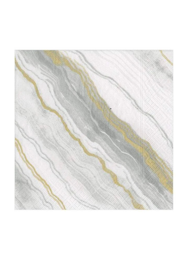Marble Paper Cocktail Napkins in Grey - 20 Per Package