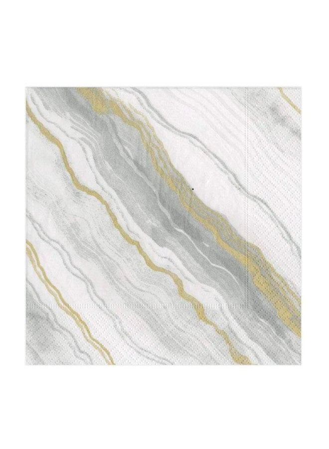 Marble Paper Cocktail Napkins in Grey - 20 Per Package