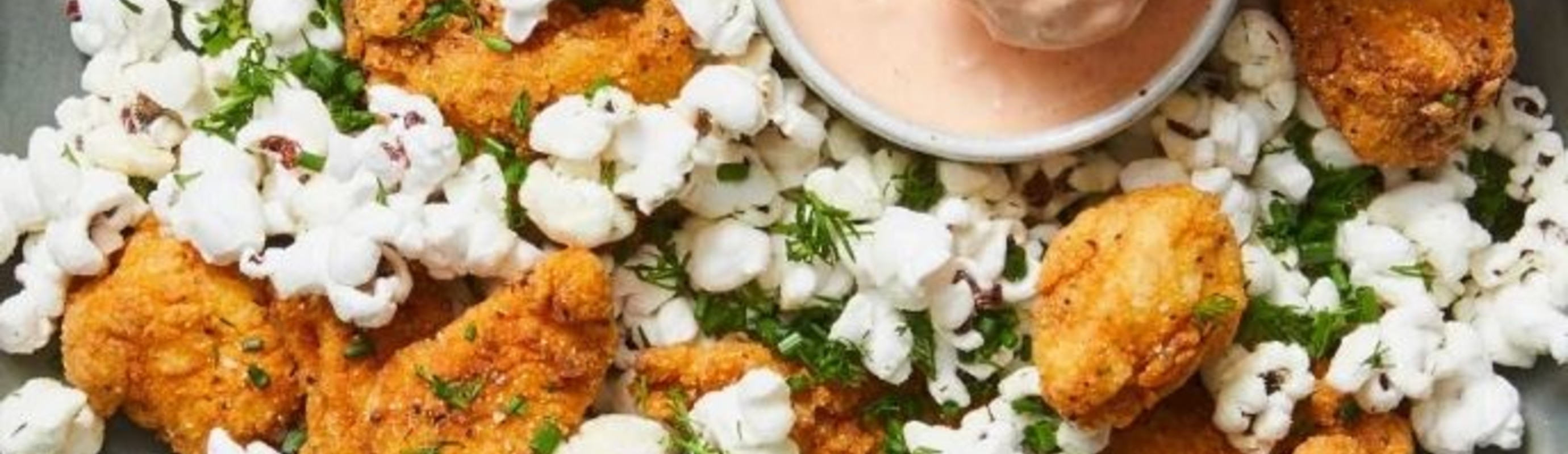 Popcorn Chicken with Farm Fresh Popcorn & Buffalo Ranch Dipping Sauce