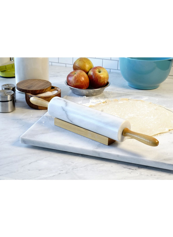 White Marble Rolling Pin with stand
