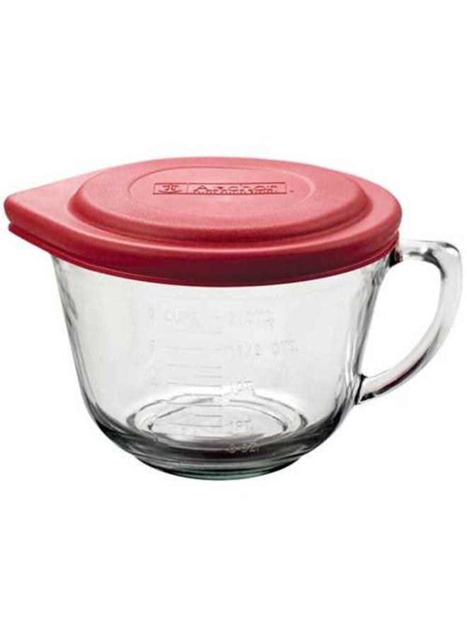 Anchor Hocking Glass Batter Bowl w/Lid 2qt