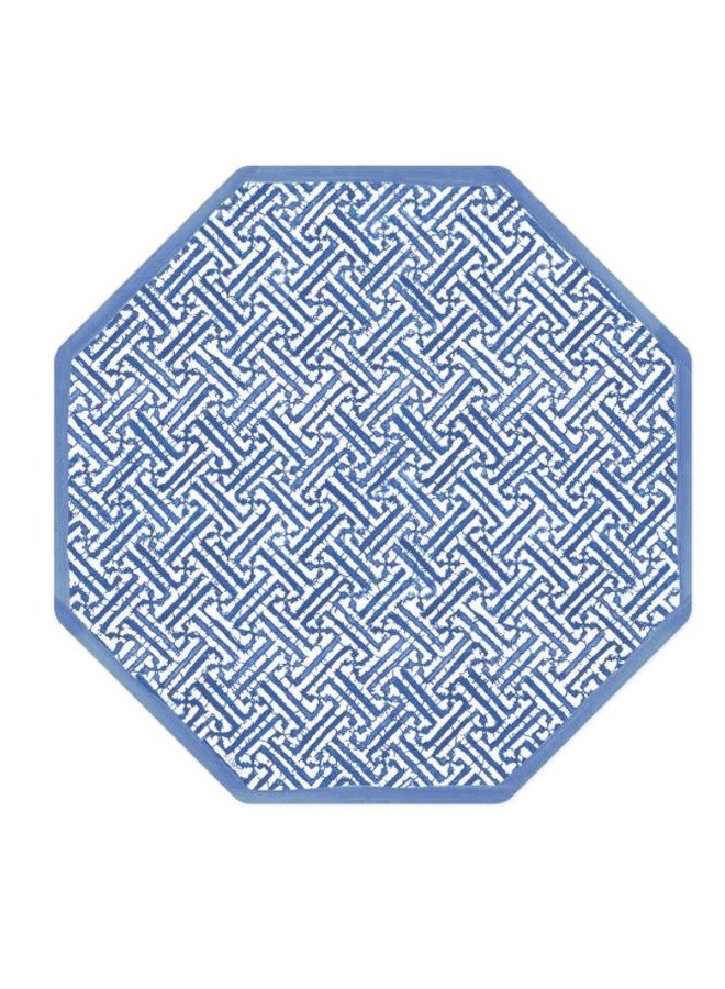 Fretwork Blue Die-Cut Placemat - 1 Per Package