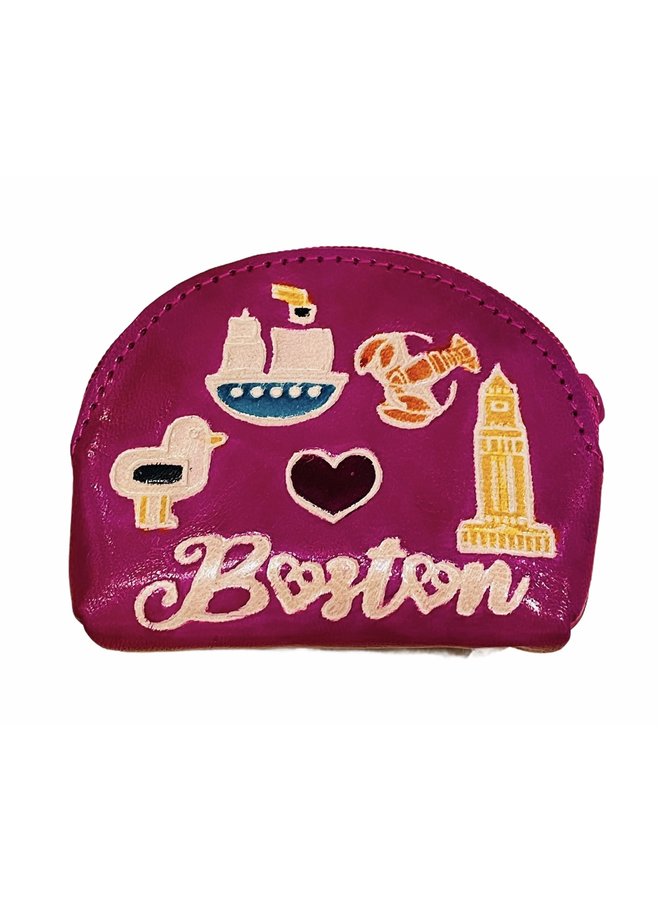 Leather Boston Coin Purse