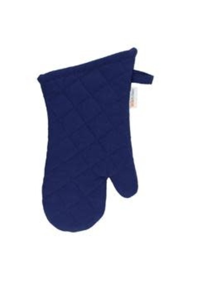 MU Kitchen 100% Cotton Terry-Lined Oven Mitt, 13-Inch, Ink Blue