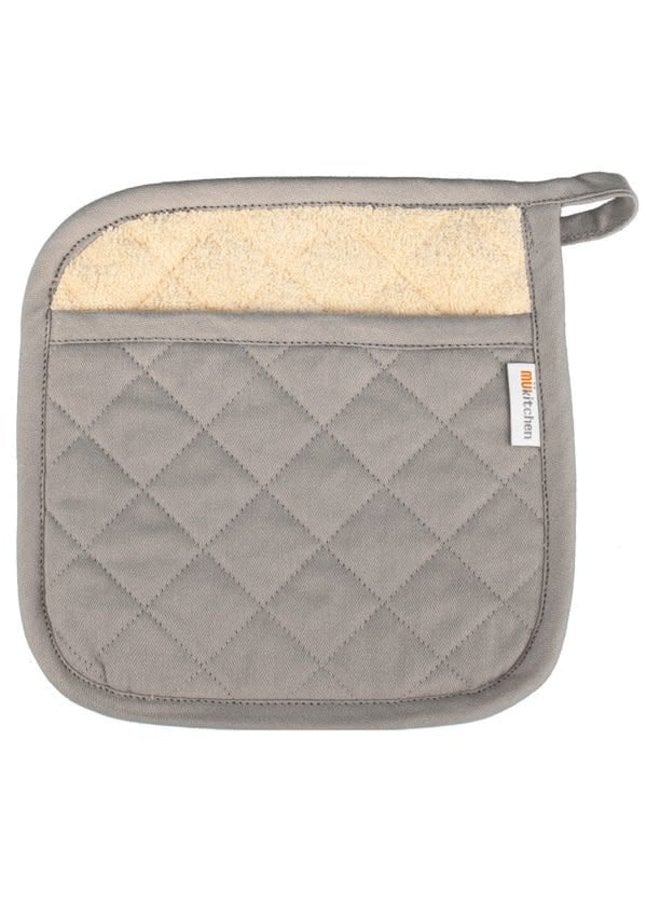 Quilted pot holder, Grey