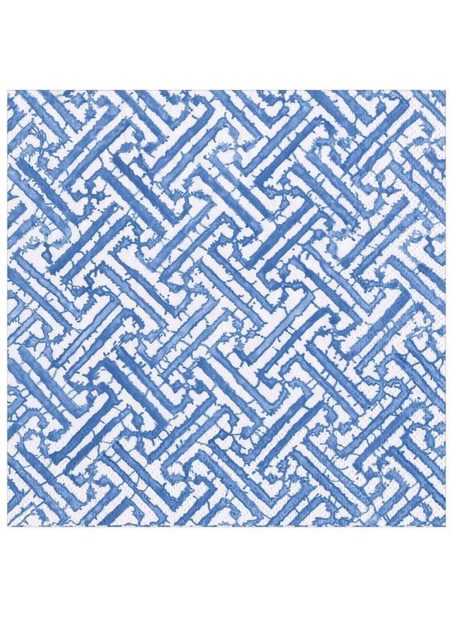 Fretwork Paper Dinner Napkins in Blue - 20 Per Package