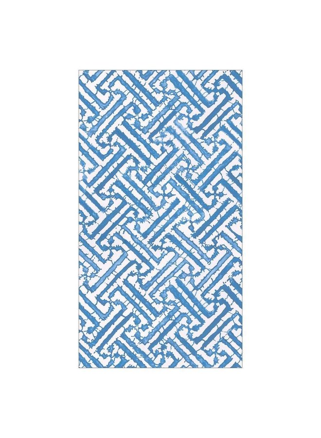 Fretwork Guest Towel Napkins in Blue - 15 Per Package