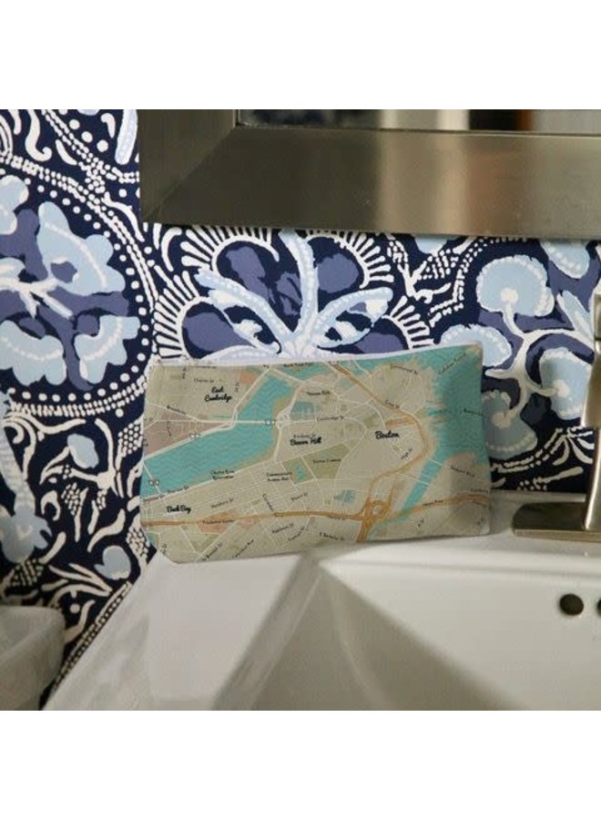 Makeup Bag Boston Modern Map