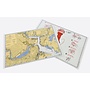 Laminated Double-Sided Placemat (side 1 - Boston Harbor Chart & Side 2 - How to Eat a Lobster/Boston