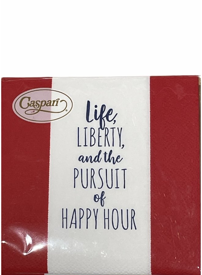 Life Liberty & the Pursuit of Happy Hour Cocktail Napkins - 24 per package