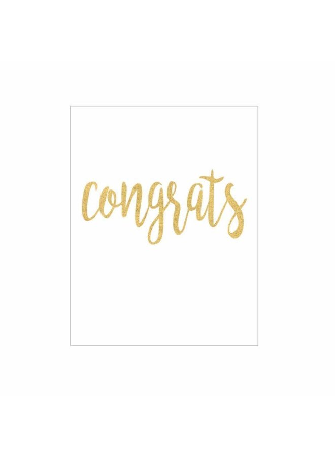 Congrats Script Gift Enclosure Cards in Gold Foil - 4 Mini Cards & 4 Envelopes