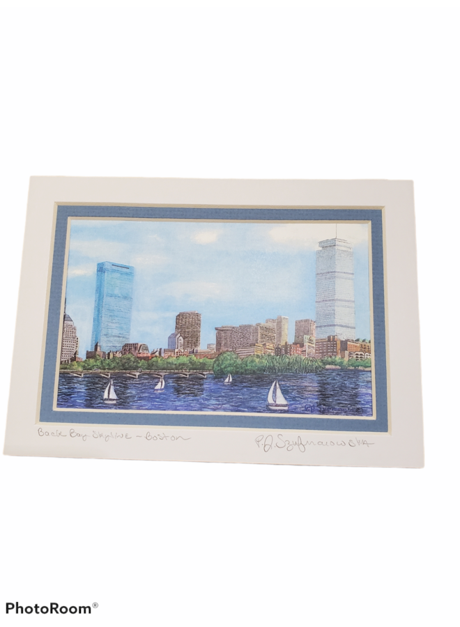 5x7 Print of the Back Bay Skyline