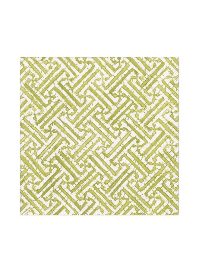 Fretwork Paper Luncheon Napkins in Moss Green - 20 Per Package