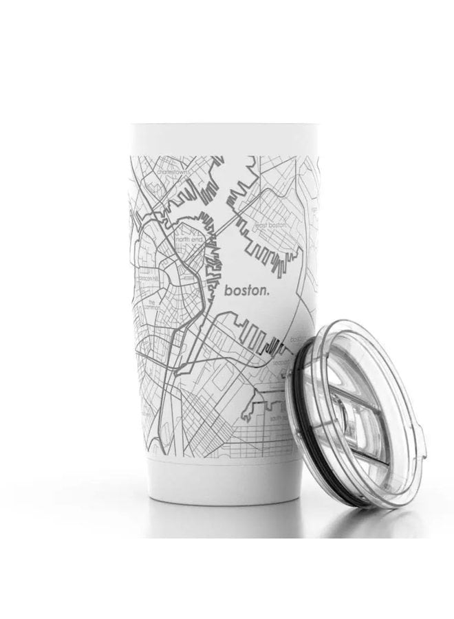 Boston MA Map 20 oz Insulated Pint Tumbler