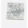Antique Boston Map Black & White Marble Coaster