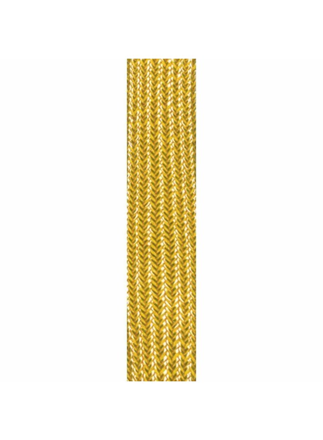 Gold Braided Tape Unwired Ribbon - 8 Yard Spool