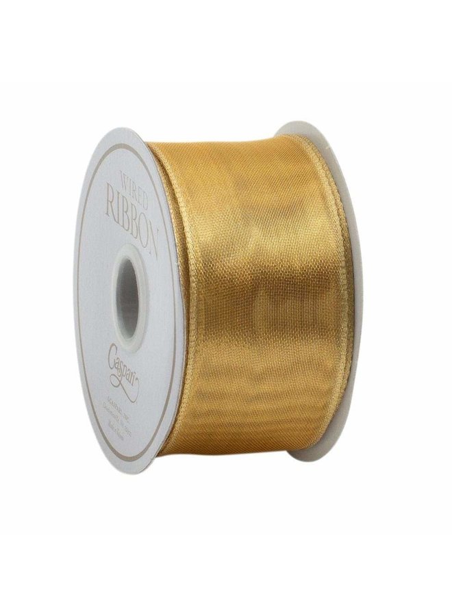 Sheer Gold Wired Ribbon - 9 Yard Spool